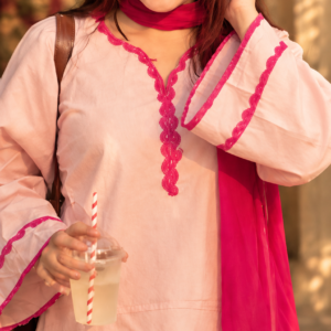Gulnaar Pink Farsi Suit Set with Dupatta – BADARAA